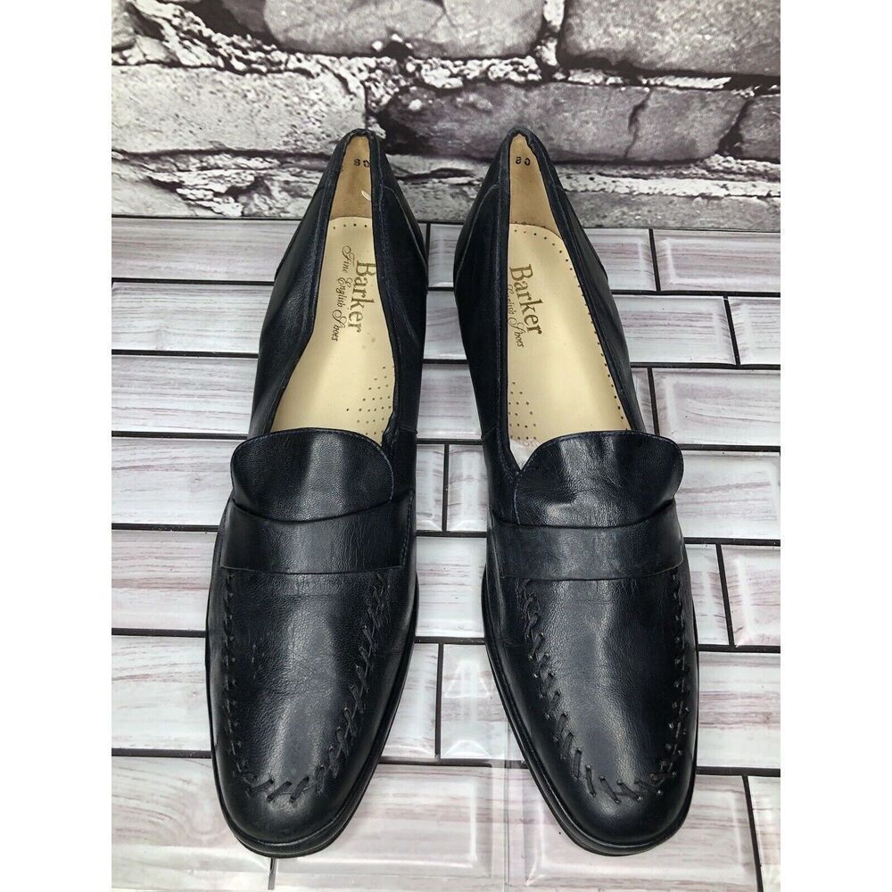 Barker Flex Fine English Shoes Navy Blue Leather Loafers Women Sz 7AA US/37.5EU - Picture 13 of 16